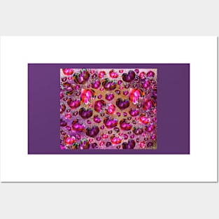 Abstract Crystal Hearts Posters and Art